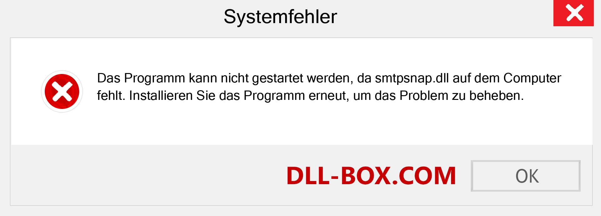 smtpsnap.dll-Datei fehlt?. Download für Windows 7, 8, 10 - Fix smtpsnap dll Missing Error unter Windows, Fotos, Bildern